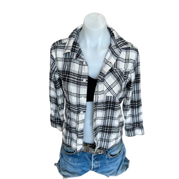 Mickey Mouse Plaid Flannel Button Down Shirt Kids LARGE Unique Disney Oversized - Picture 4 of 6